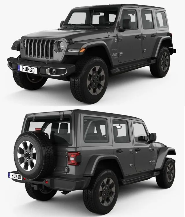 PBR Game 3D Models – Jeep Wrangler Unlimited Sahara 2018