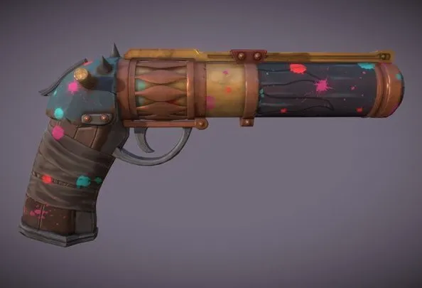 PBR Game 3D Models – Jinx Arcane Pistol