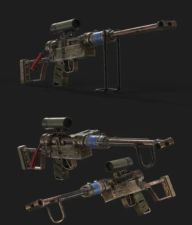 PBR Game 3D Models – Junk Sniper Rifle