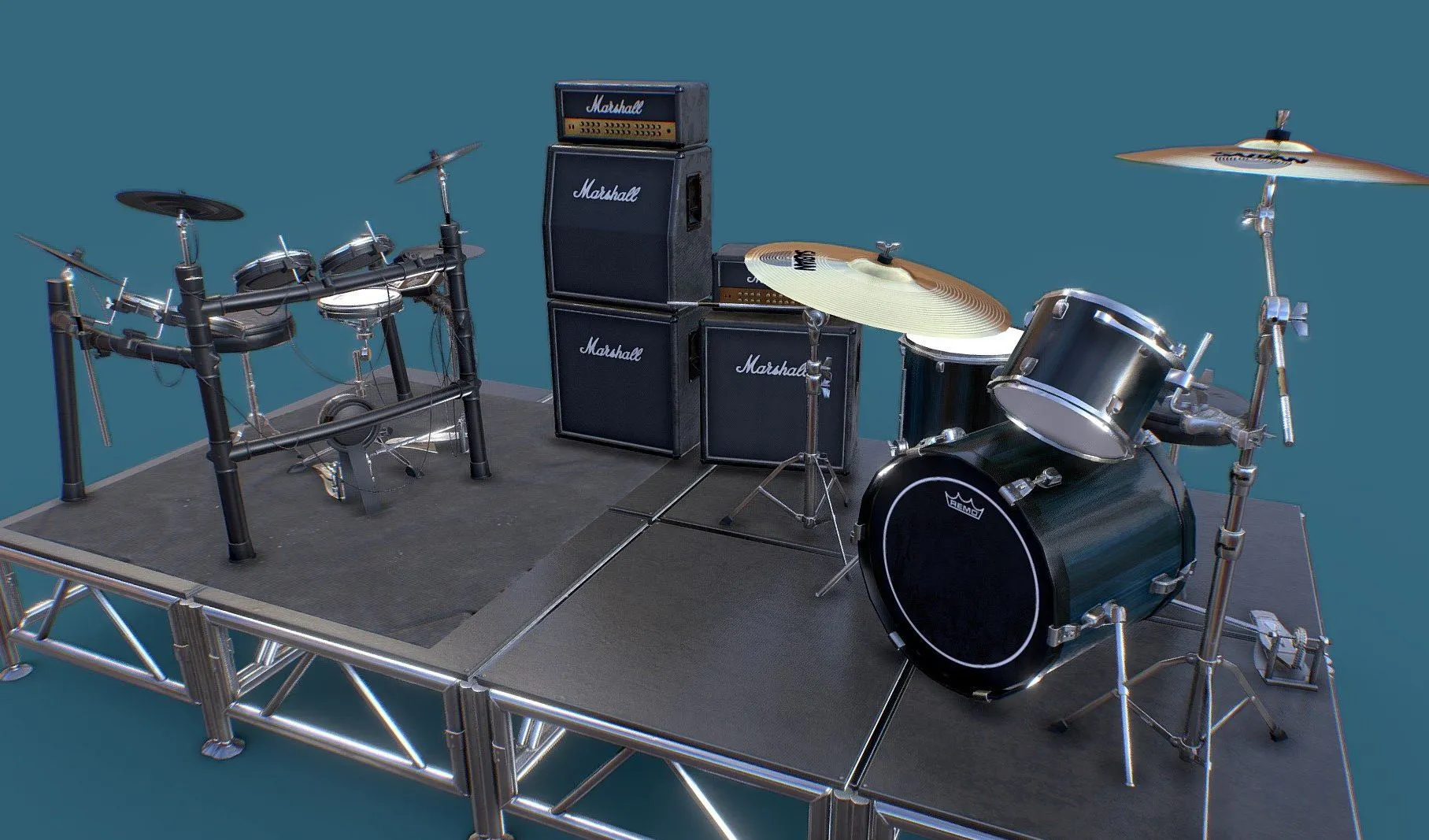 PBR Game 3D Models – Just A Couple Of Drum Kits