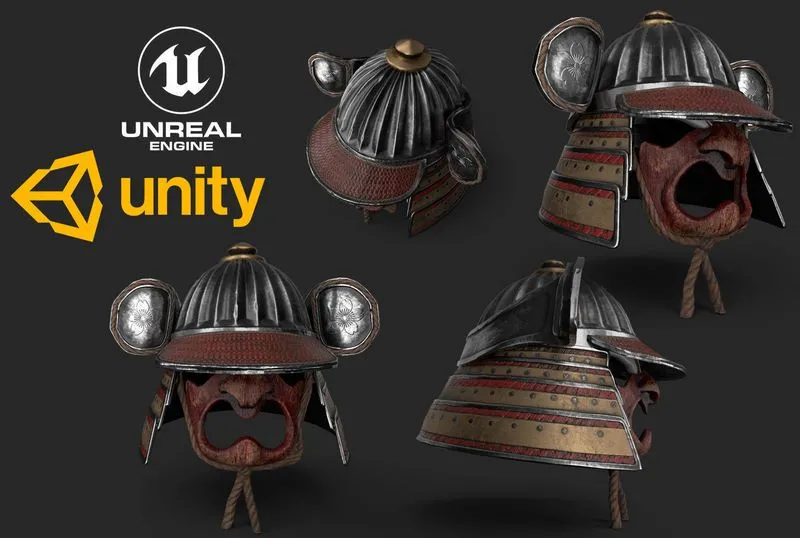 PBR Game 3D Models – Kabuto Helmet
