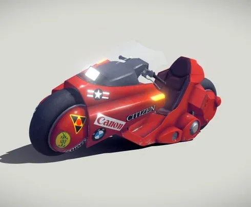 PBR Game 3D Models – Kaneda’s Motorbike