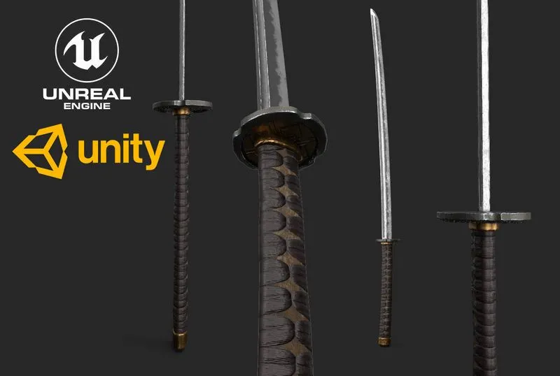 PBR Game 3D Models – Katana samurai sword