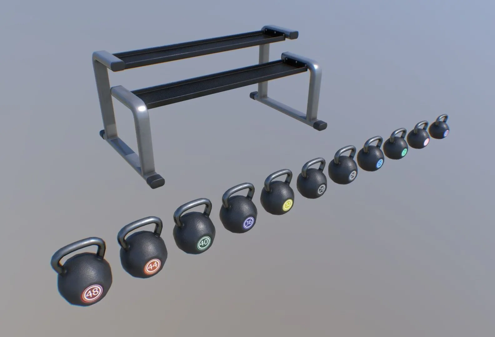 PBR Game 3D Models – Kettlebell Rack