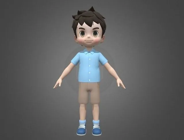 PBR Game 3D Models – Kid Boy Child