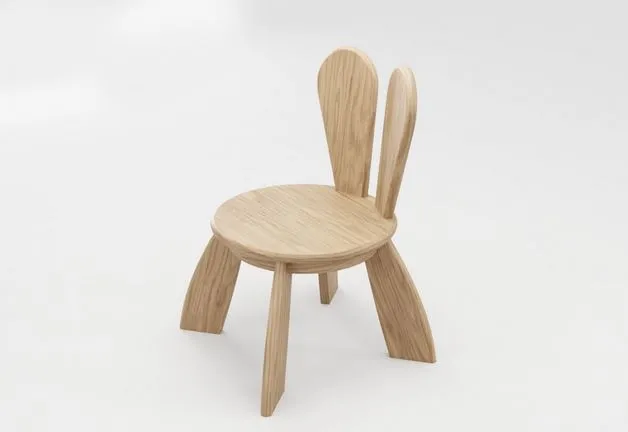 PBR Game 3D Models – Kid Wooden Minimalistic Chair