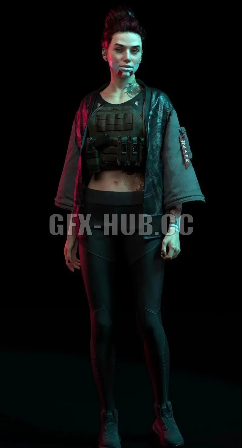 PBR Game 3D Models – Kimono Mercenary