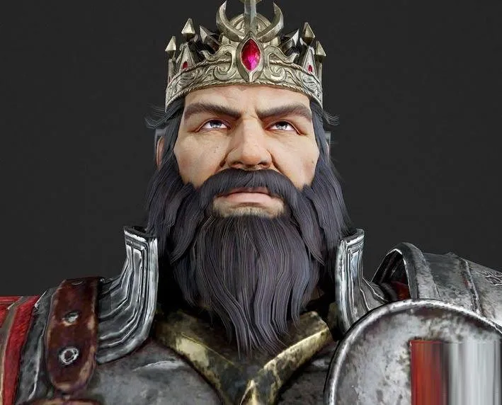 PBR Game 3D Models – King armour axe helmet