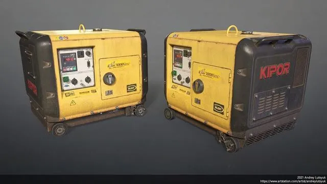 PBR Game 3D Models – Kipor KDE7000 diesel generator