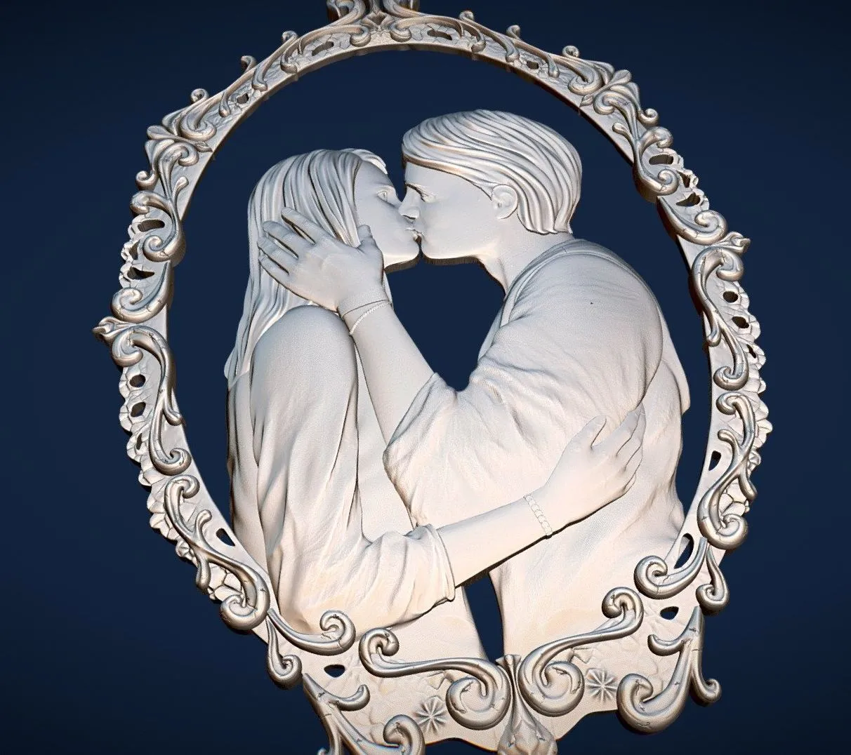 PBR Game 3D Models – Kissing Bas Relief