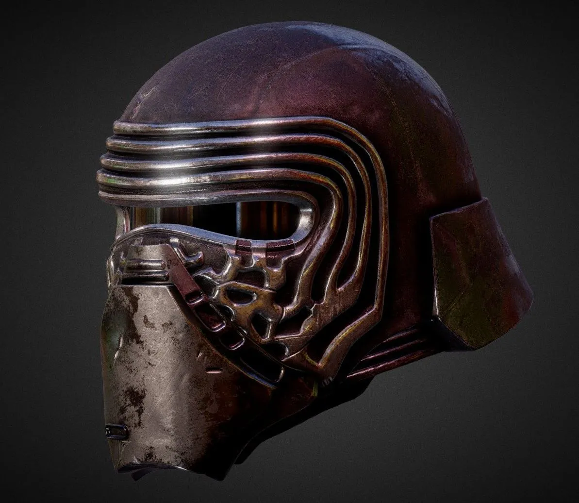 PBR Game 3D Models – Kylo Ren Helmet Star Wars The Last Jedi