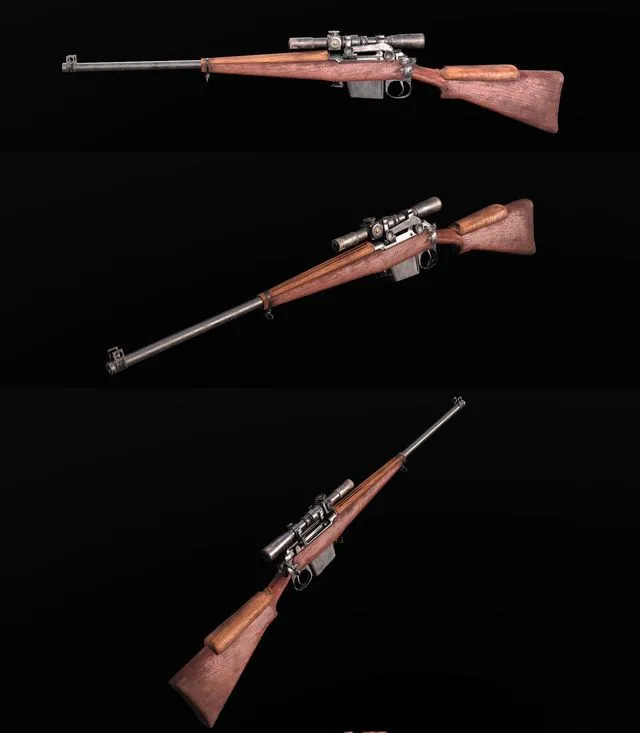 PBR Game 3D Models – L42A1 Sniper Rifle