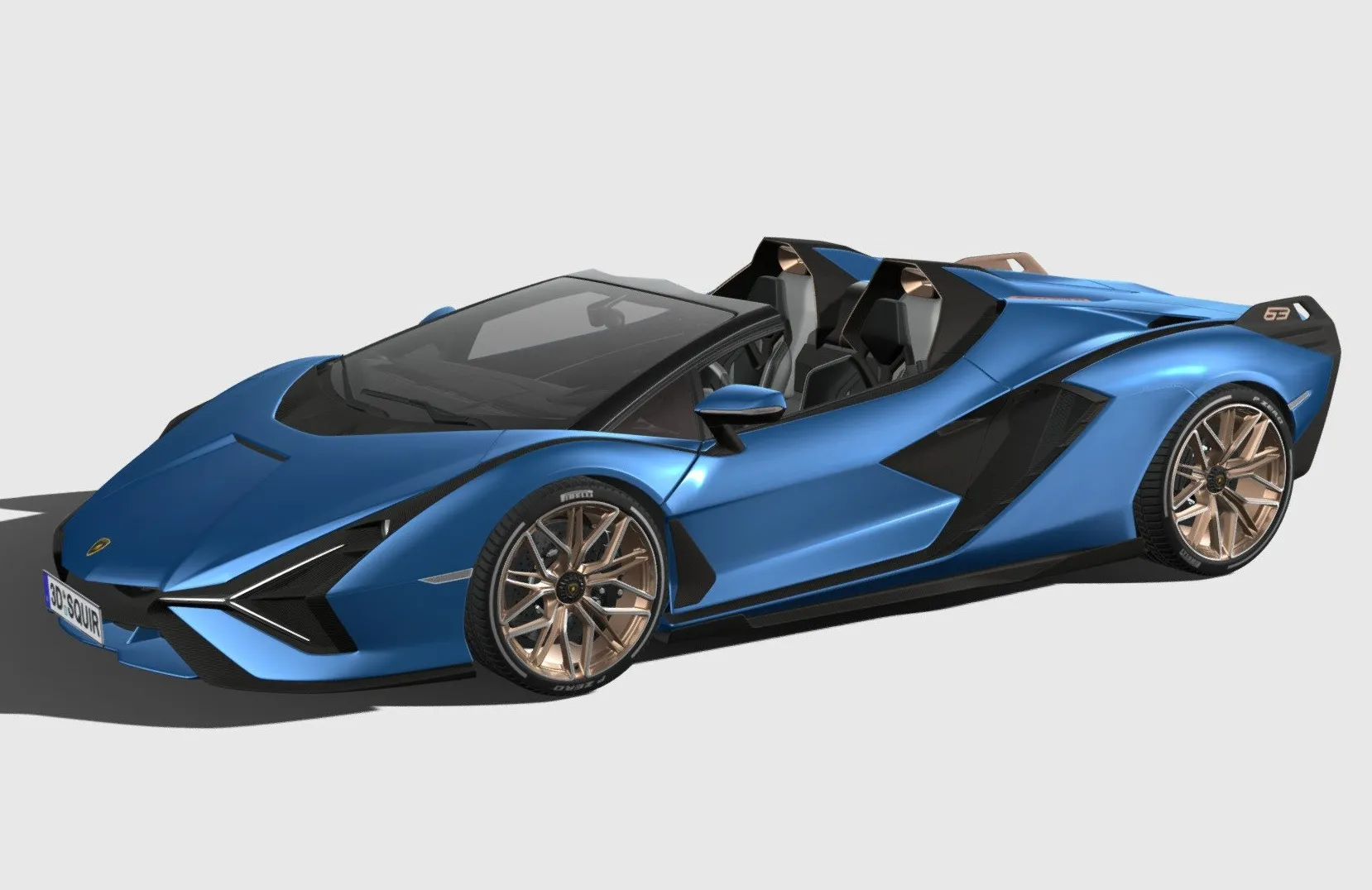 PBR Game 3D Models – Lamborghini Sian Roadster 2021