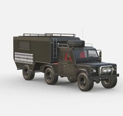 PBR Game 3D Models – Land Rover Defender 5Th Wheel Camper