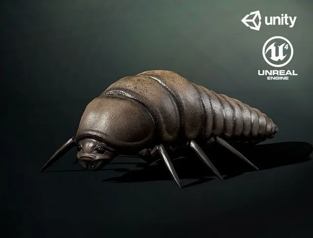 PBR Game 3D Models – Larva insect1
