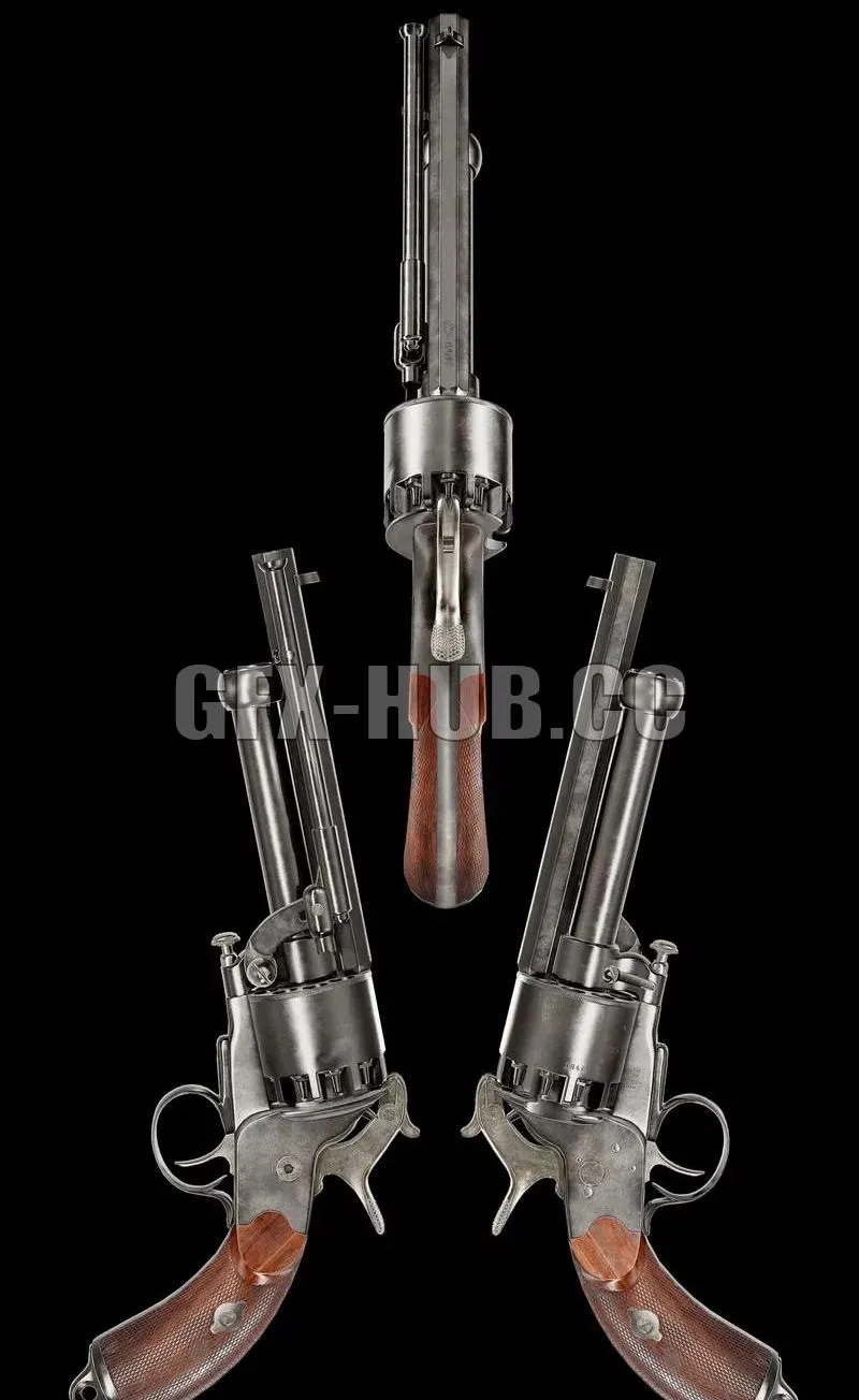 PBR Game 3D Models – Le Mat Revolver with shotgun