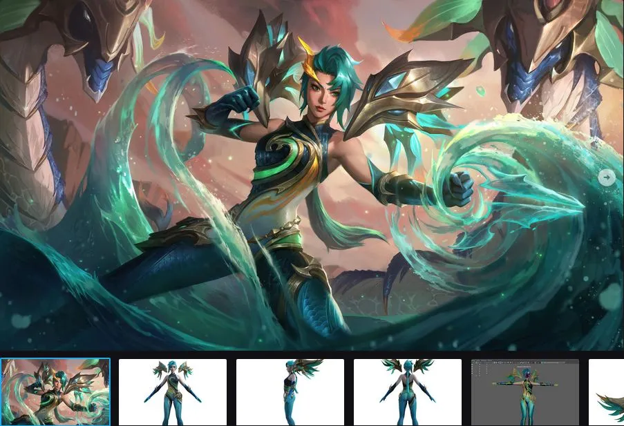 PBR Game 3D Models – League of Legends – Kai’Sa Lagoon Dragon RIGGED