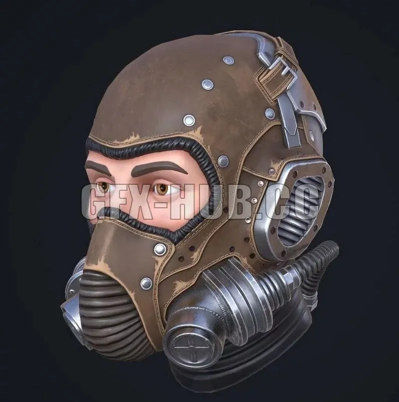 PBR Game 3D Models – Leather Mask Sci-fi