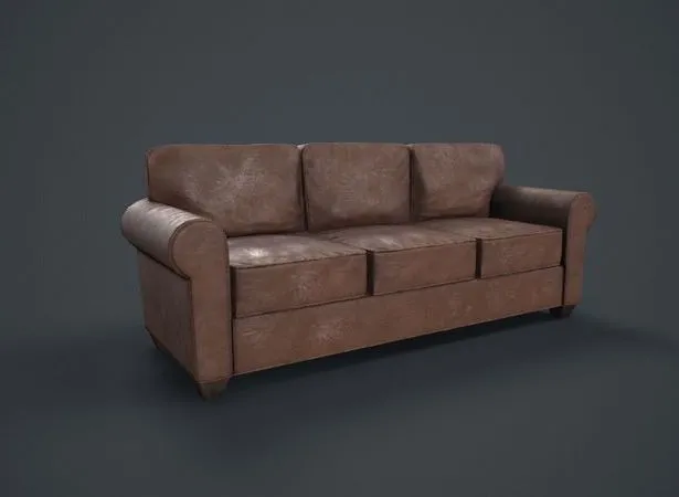 PBR Game 3D Models – Leather Sofa