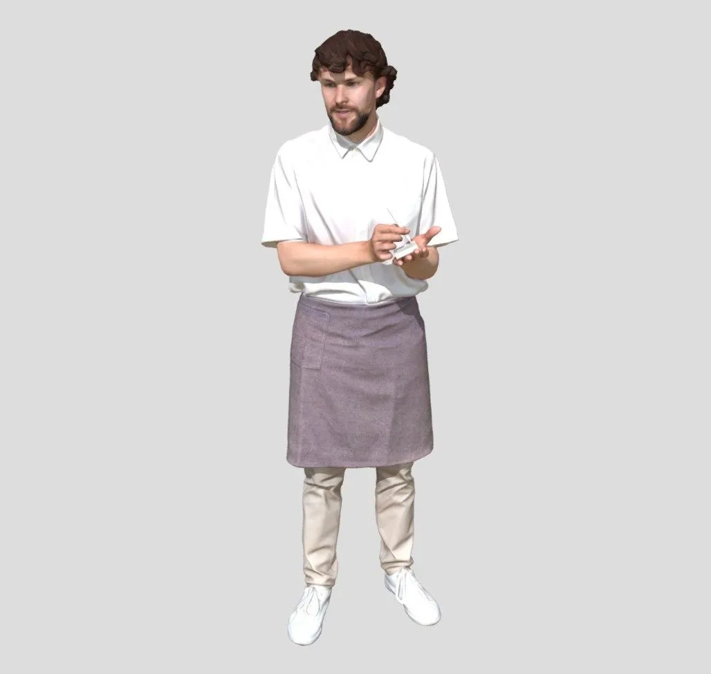 PBR Game 3D Models – Lewis 1725 Man Sitting