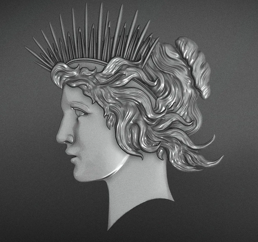 PBR Game 3D Models – Liberty Head Relief
