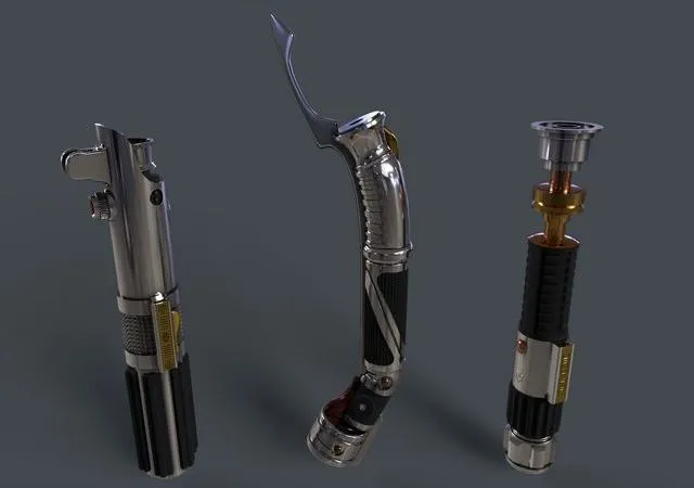 PBR Game 3D Models – Light Saber Pack Star Wars Episode III Anakin Dooku and Obi-Wan