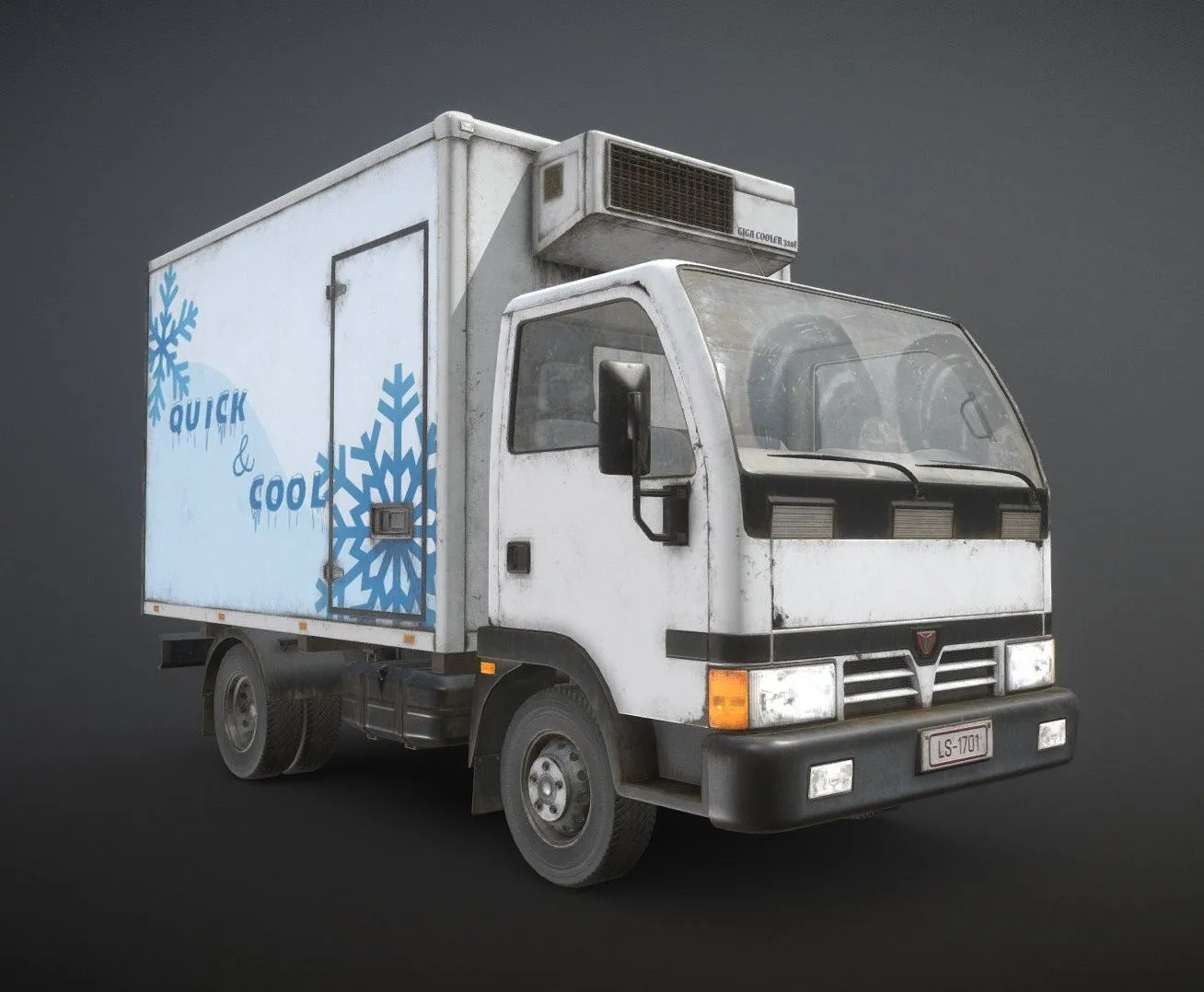 PBR Game 3D Models – Light Truck Refrigerated Low Poly