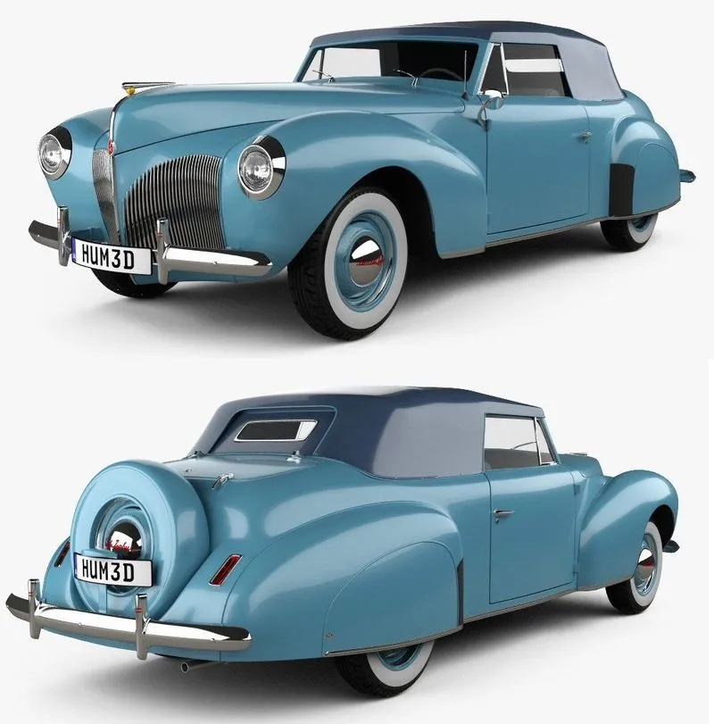 PBR Game 3D Models – Lincoln Zephyr Continental Cabriolet 1939