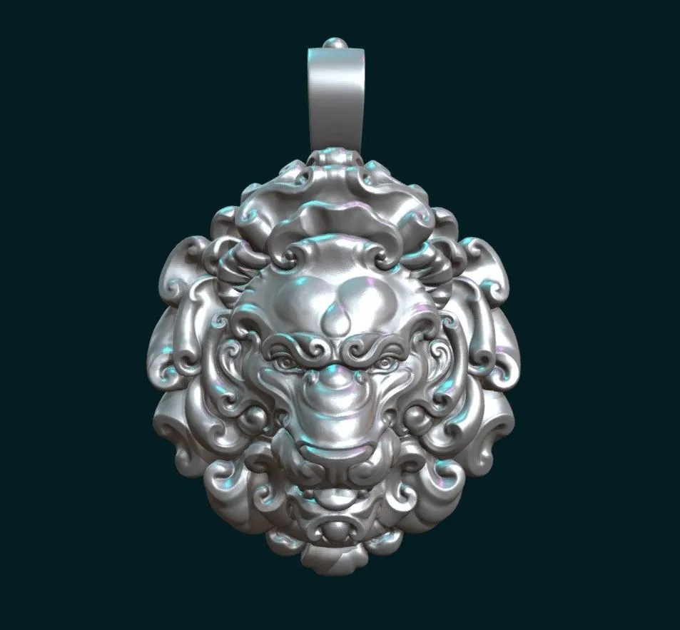 PBR Game 3D Models – Lion Head Pendant Ii
