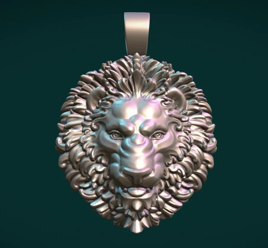 PBR Game 3D Models – Lion Head Pendant