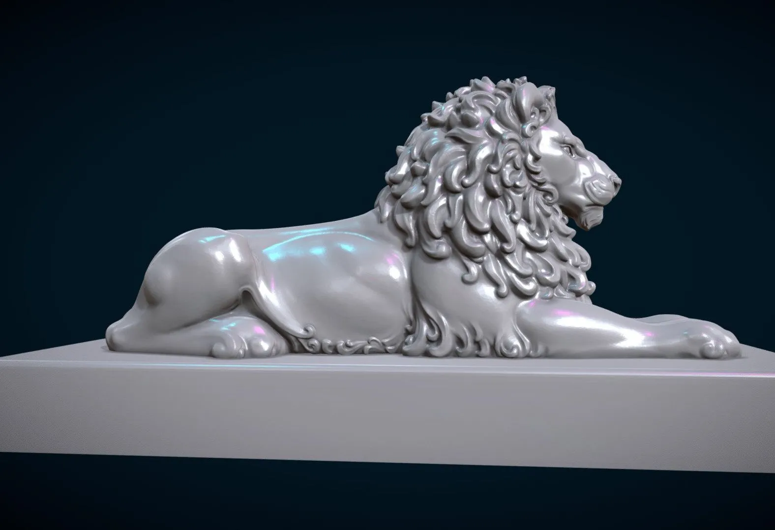 PBR Game 3D Models – Lion Sculpture