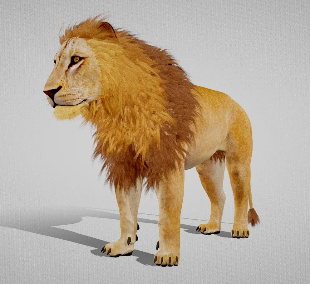 PBR Game 3D Models – Lion The King Textured Hair