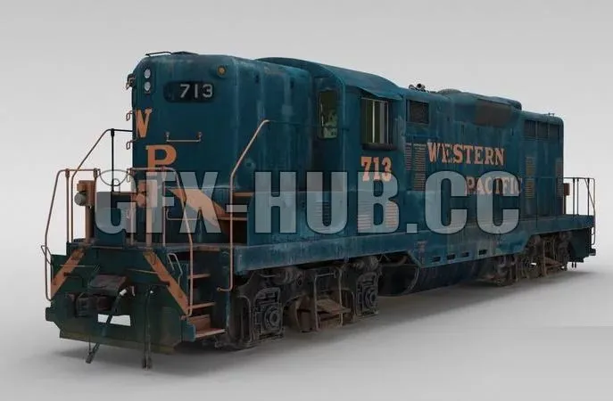 PBR Game 3D Models – Locomotive western pacific