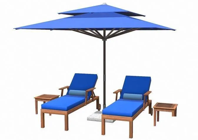 PBR Game 3D Models – Lounge Chair and Umbrella