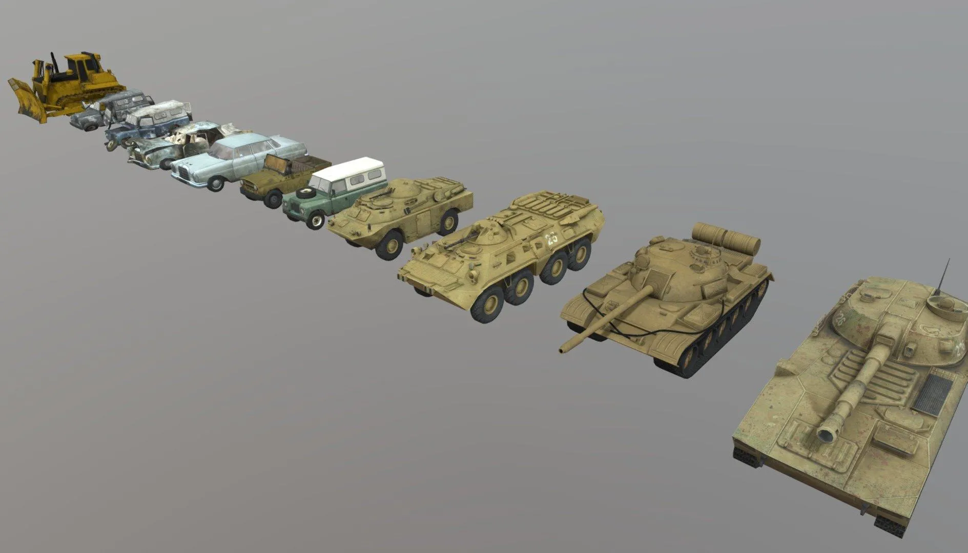 PBR Game 3D Models – Low Poly 3D Vehicle Game Pack