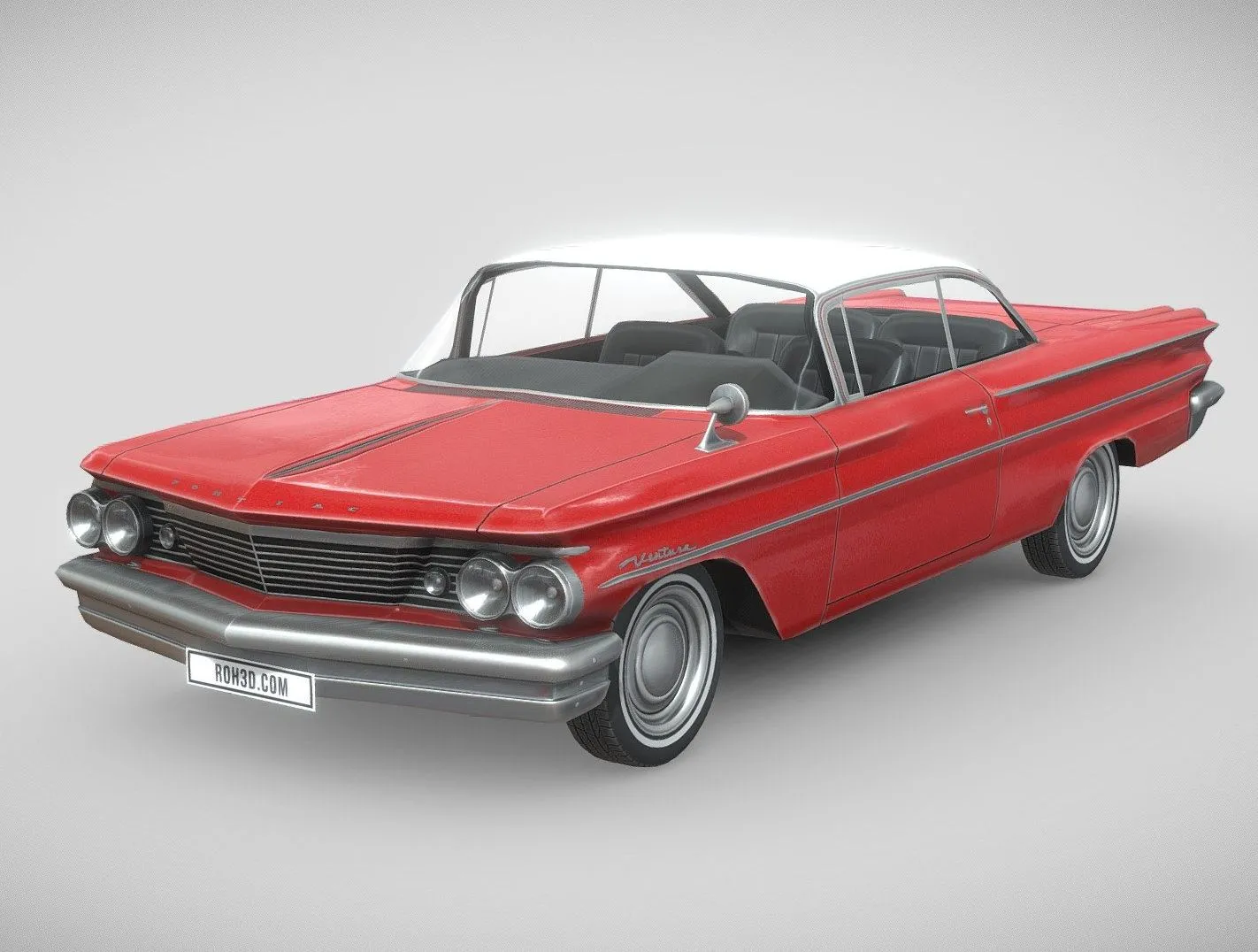 PBR Game 3D Models – Low Poly Car Pontiac Venture 1960