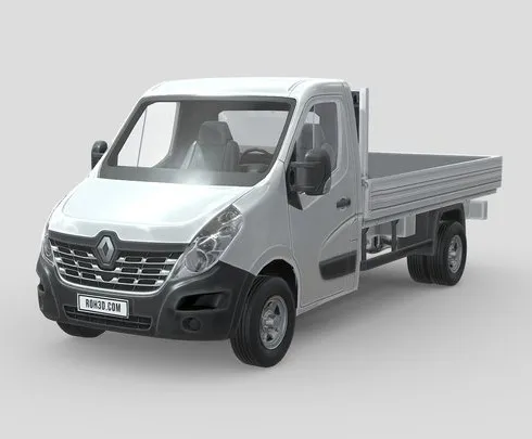 PBR Game 3D Models – Low Poly Car  Renault Master Tipper 2018
