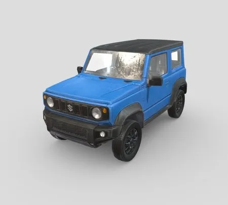 PBR Game 3D Models – Low Poly Car Suzuki Jimny Sierra 2019 Blue