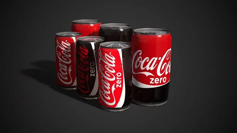 PBR Game 3D Models – Low poly Coca-Cola can 335ml – 222ml