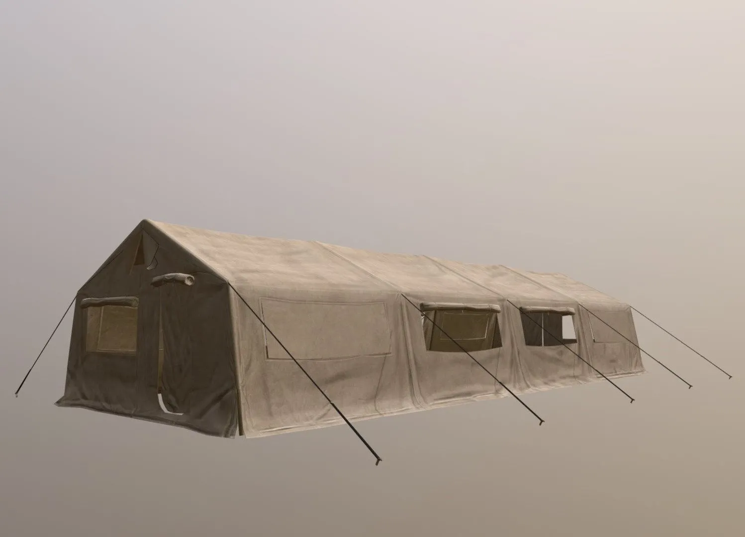 PBR Game 3D Models – Low Poly Military Tent 05