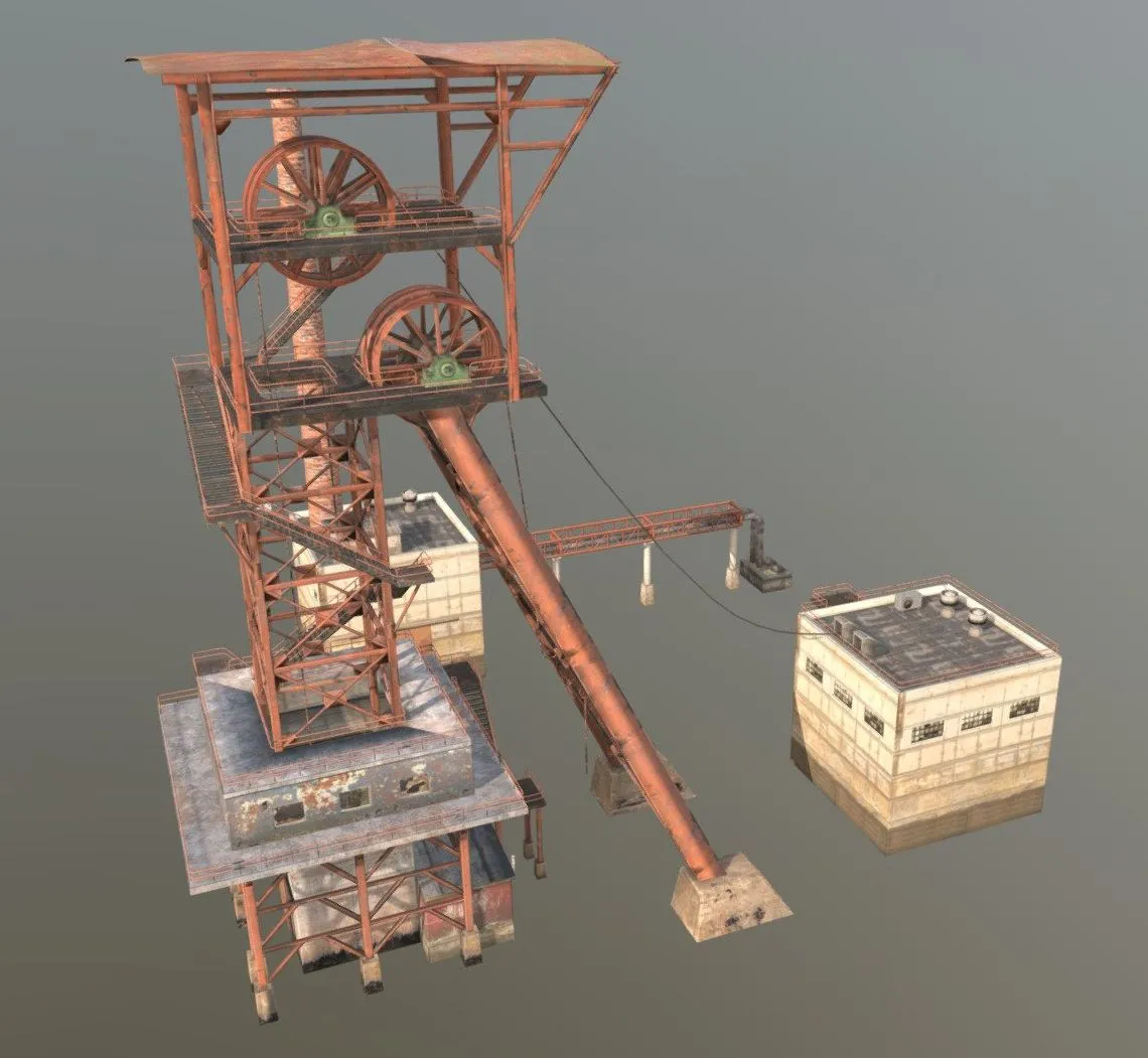PBR Game 3D Models – Low Poly Mining Tower