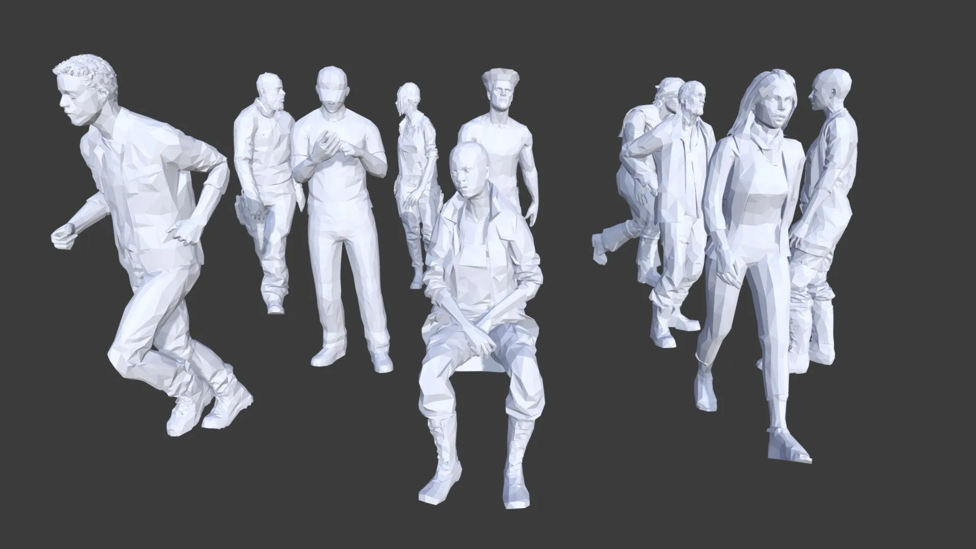 PBR Game 3D Models – Low Poly People Collection 3