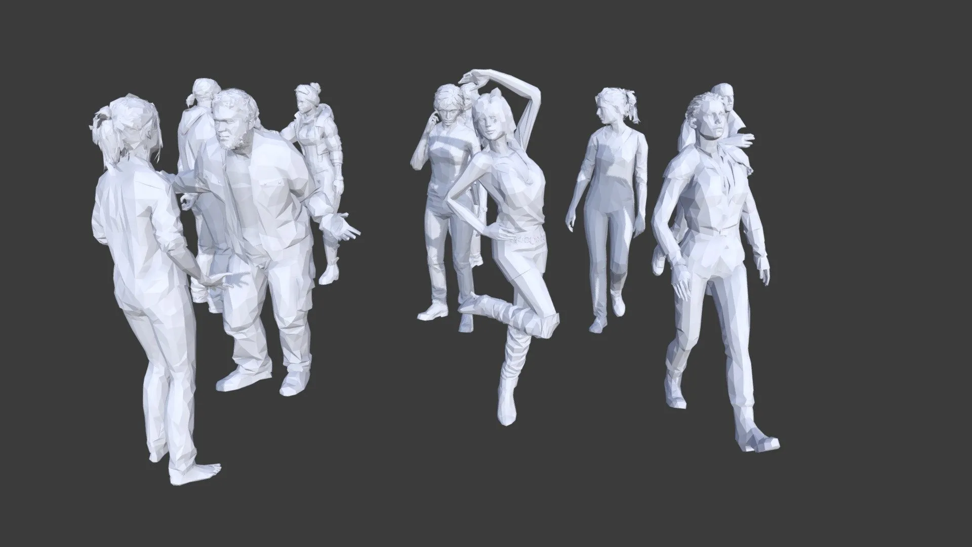 PBR Game 3D Models – Low Poly People Collection 5