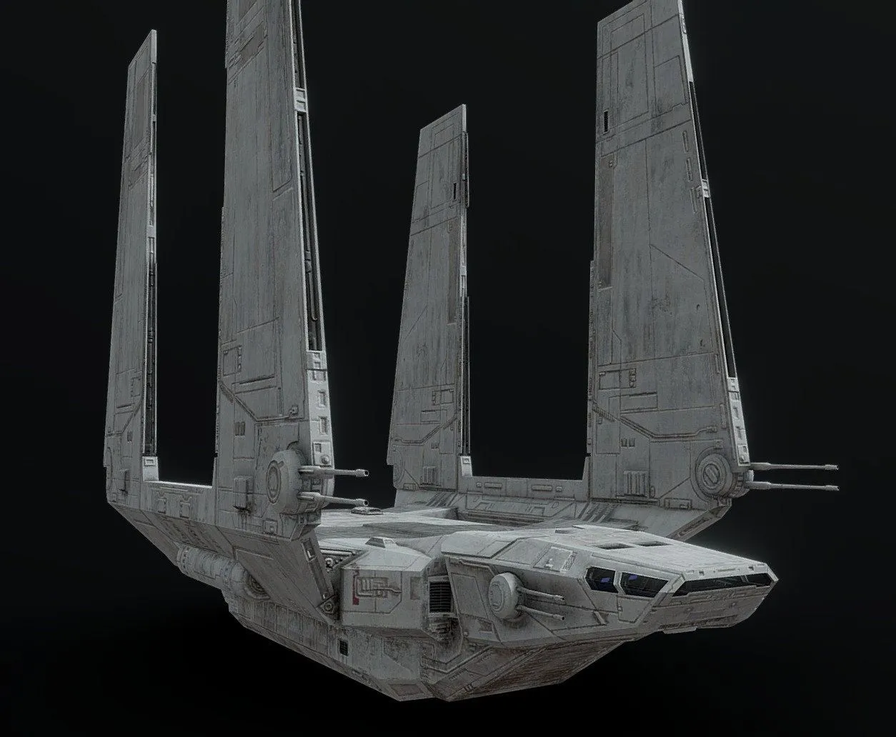 PBR Game 3D Models – Low Poly Star Wars Zeta Shuttle (2)