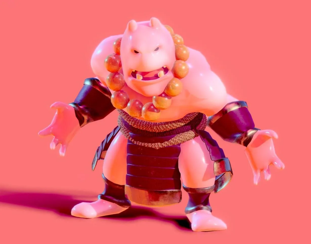 PBR Game 3D Models – Low Poly Stylized Character Monster Pringgo