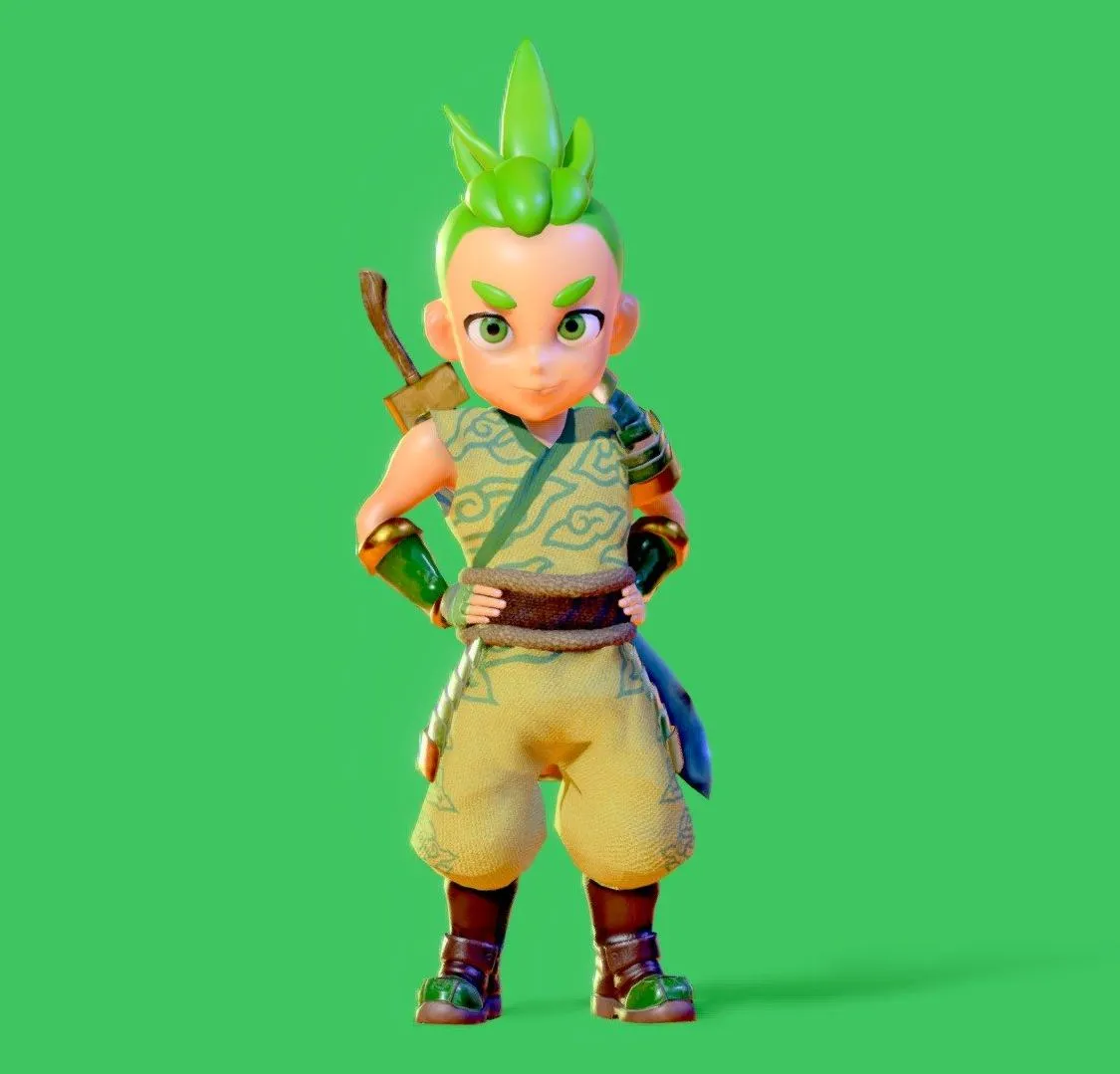 PBR Game 3D Models – Low Poly Stylized Game Character Boy Gory