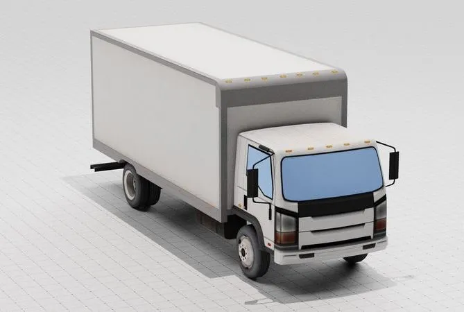 PBR Game 3D Models – Low Poly Truck White