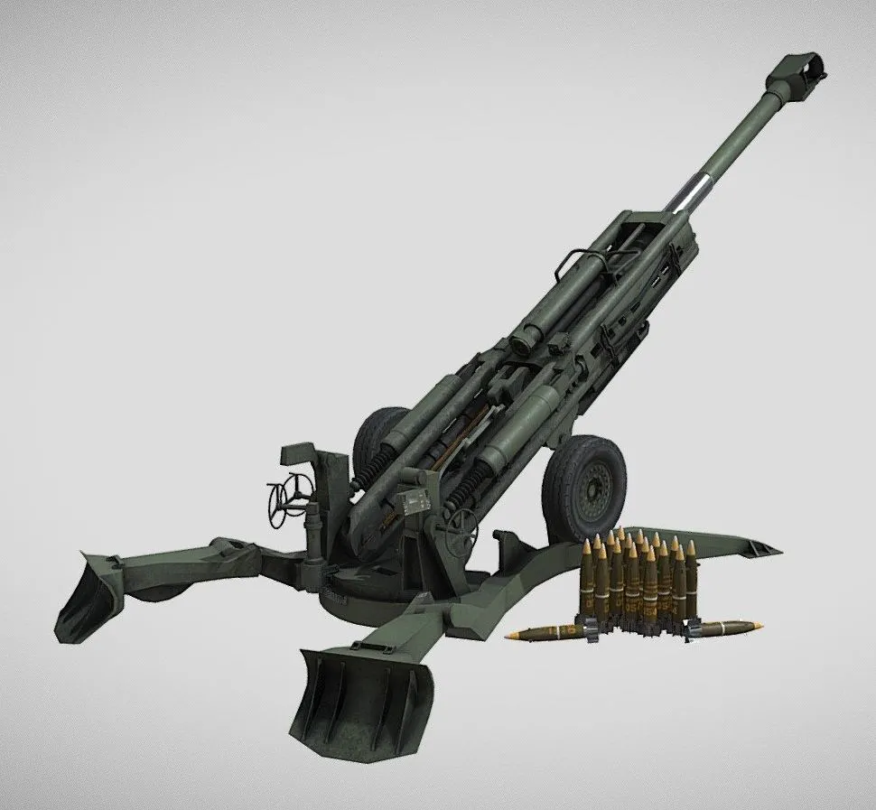 PBR Game 3D Models – Lowpoly M777 Lightweight Towed Howitzer