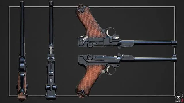 PBR Game 3D Models – Luger P08 Pistol