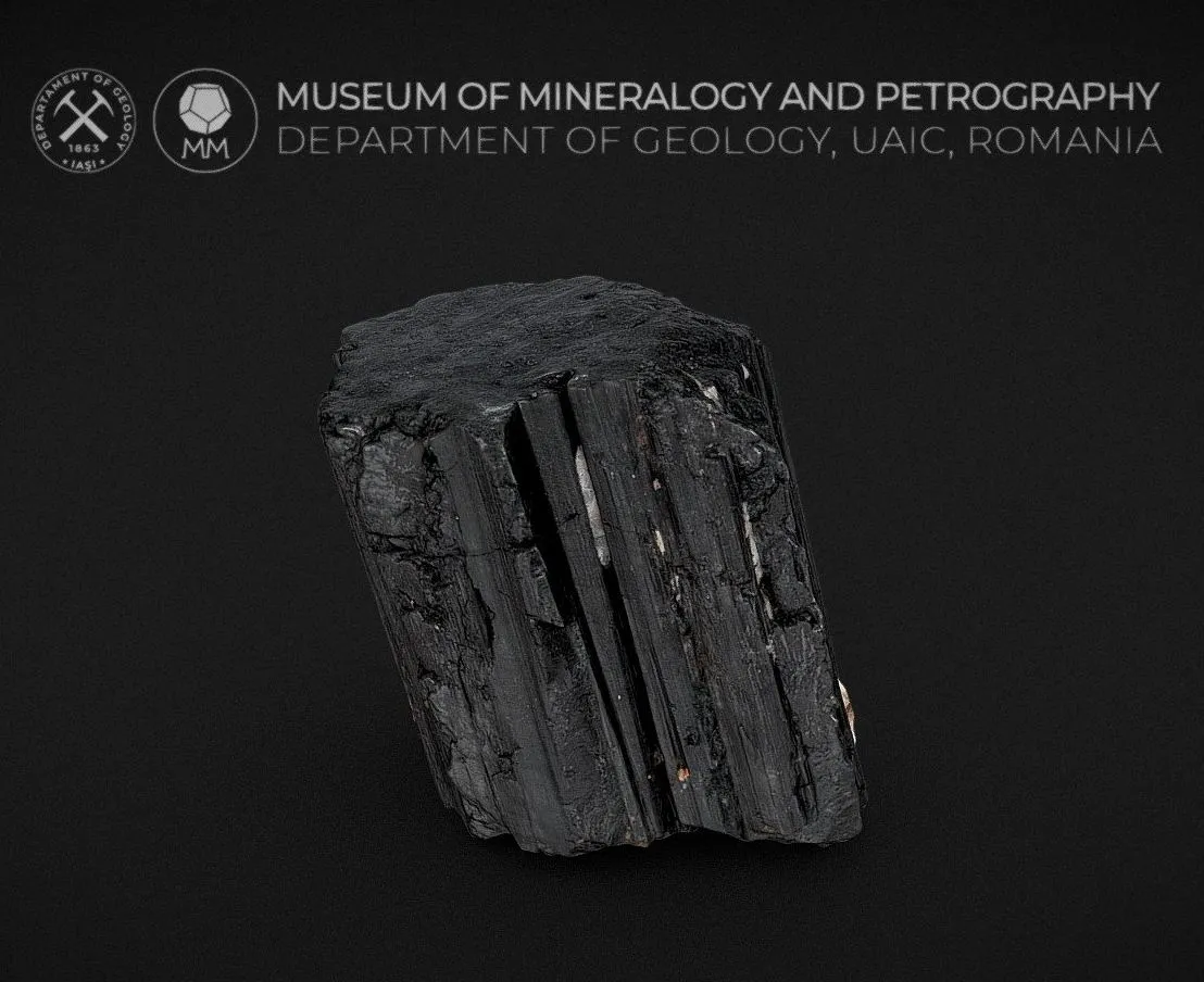 PBR Game 3D Models – Lustrous And Striated Black Tourmaline Schorl